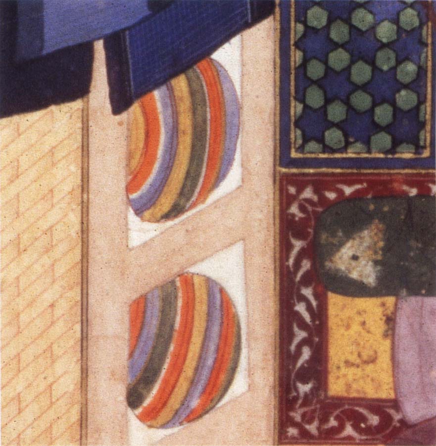 Bihzad Details from Caliph al Ma mun in his bath