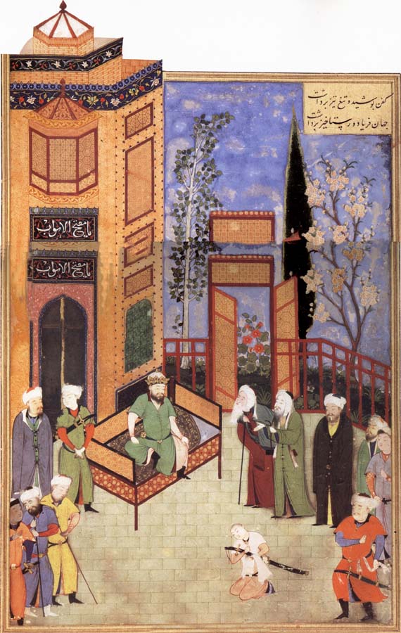 Bihzad His Ministers plead with the Sasanian king Hurmuzd to forgive his son Khusro