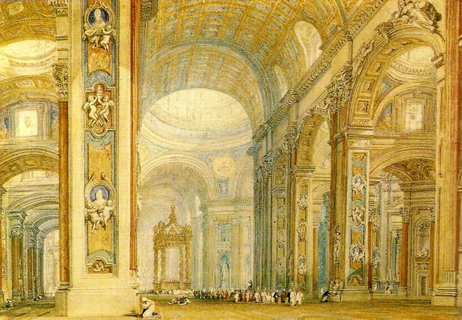 J.M.W.Turner the interior of st peter's basilica