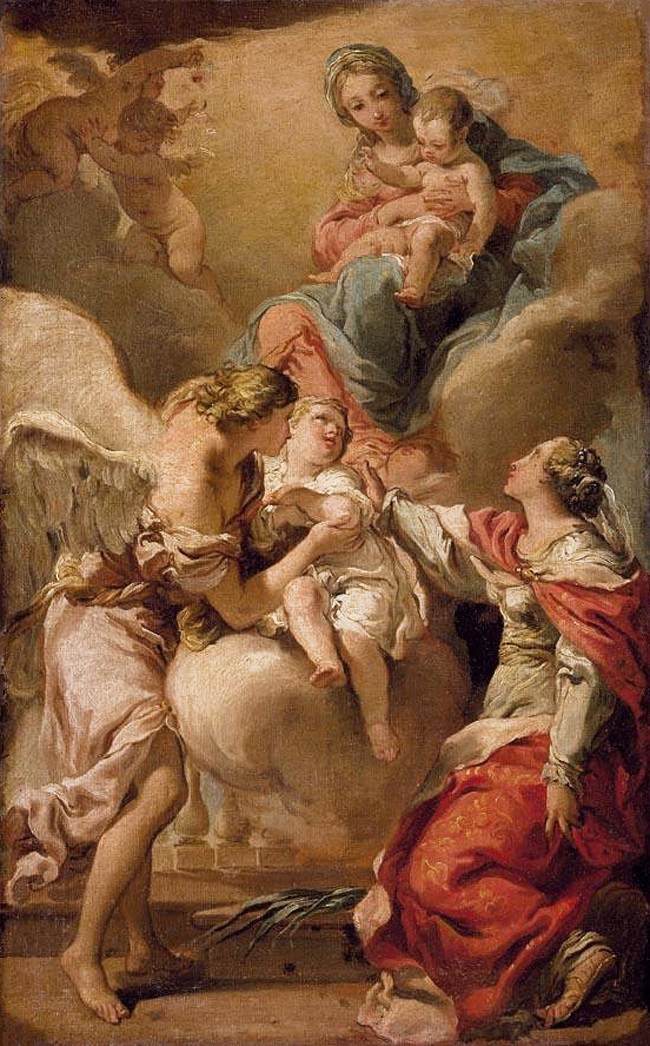 Gandolfi,Gaetano St Giustina and the Guardian Angel Commending the Soul of an Infant to the Madonna and Child