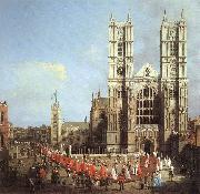 Canaletto London: Westminster Abbey, with a Procession of Knights of the Bath  f France oil painting reproduction