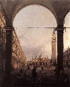 Canaletto Piazza San Marco: Looking East from the North-West Corner f France oil painting reproduction