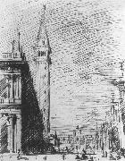Canaletto, The Piazzetta Looking towards the Torre dell Orologio