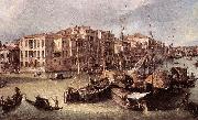 Canaletto Grand Canal: Looking North-East toward the Rialto Bridge (detail) d France oil painting reproduction