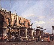 Canaletto Capriccio: The Horses of San Marco in the Piazzetta oil painting artist