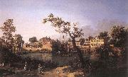 Canaletto View of a River, Perhaps in Padua df France oil painting reproduction