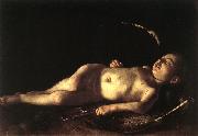 Caravaggio Sleeping Cupid gg Spain oil painting reproduction