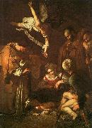 Caravaggio, The Nativity with Saints Francis and Lawrence
