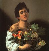 Caravaggio Youth with a Flower Basket Spain oil painting reproduction
