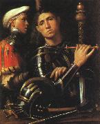 Giorgione Warrior with Shield Bearer France oil painting reproduction