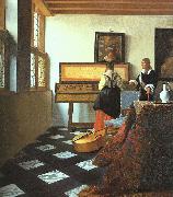 JanVermeer The Music Lesson-o France oil painting reproduction