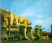 Canaletto Capriccio- The Horses of San Marco in the Piazzetta Germany oil painting reproduction
