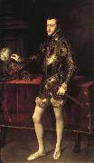 Titian Portrait of Philip II in Armor Spain oil painting reproduction