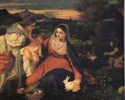 Titian The Virgin with the Rabit (mk05) Germany oil painting reproduction