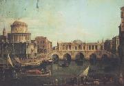 Canaletto Capriccio con un ponte di Rialto immaginario e altri edifici (mk21) oil painting artist
