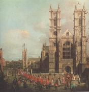 Canaletto L'abbazia di Westminster con la processione dei cavalieri dell'Ordine del Bagno (mk21) France oil painting reproduction