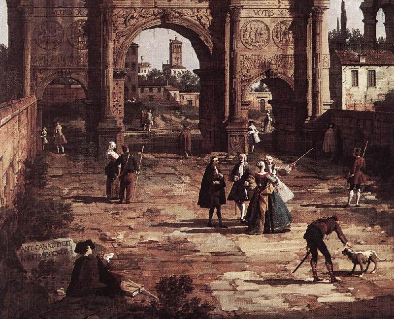 Canaletto Rome: The Arch of Constantine (detail) fd Spain oil painting art
