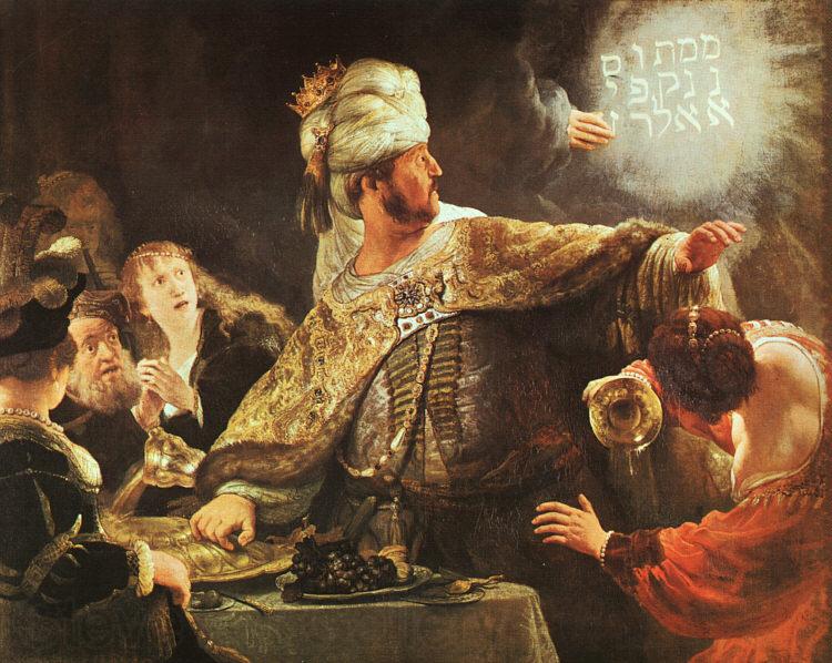 Rembrandt Belshazzar's Feast Norge oil painting art