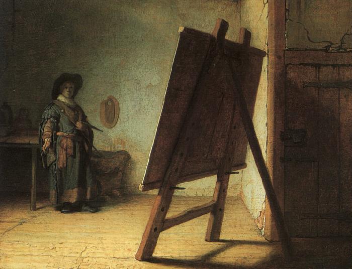Rembrandt Artist in his Studio Spain oil painting art