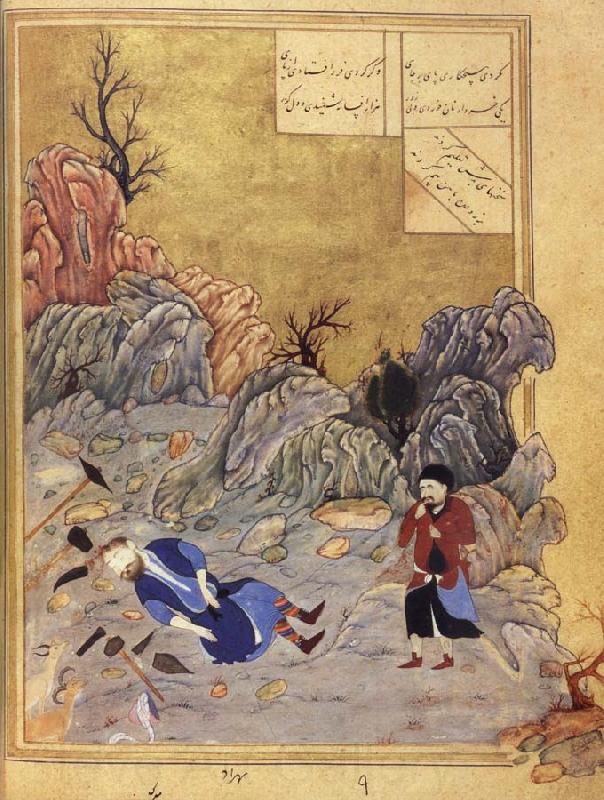 Bihzad The suicide of the artist Farhad,forbidden union with the lovely Shirin France oil painting art