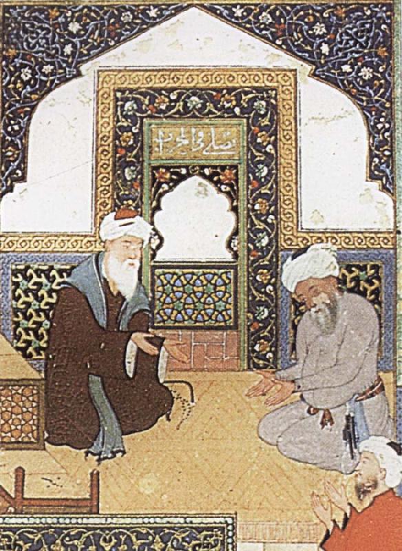 Bihzad A shaykh in the prayer niche of a mosque Spain oil painting art