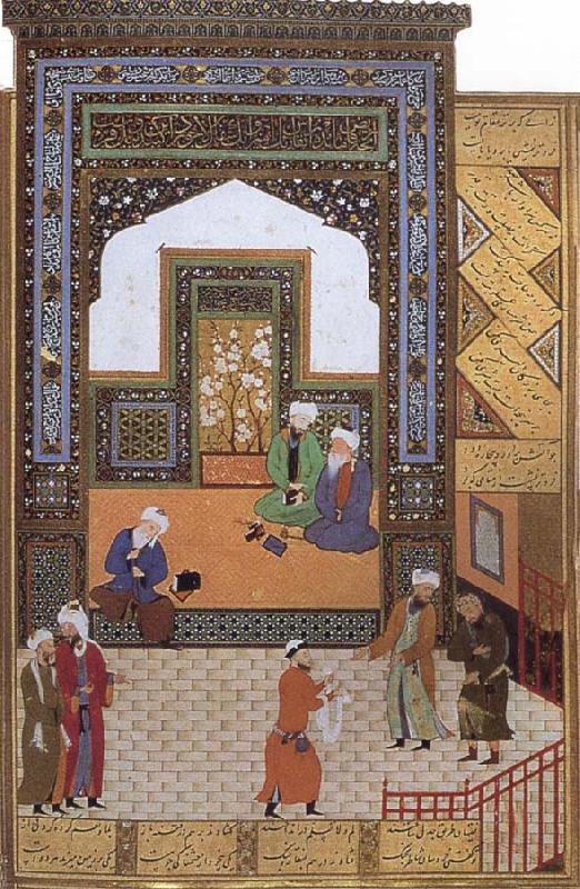 Bihzad A Poor dervish deserves,through his wisdom,to replace the arrogant cadi in the mosque Norge oil painting art