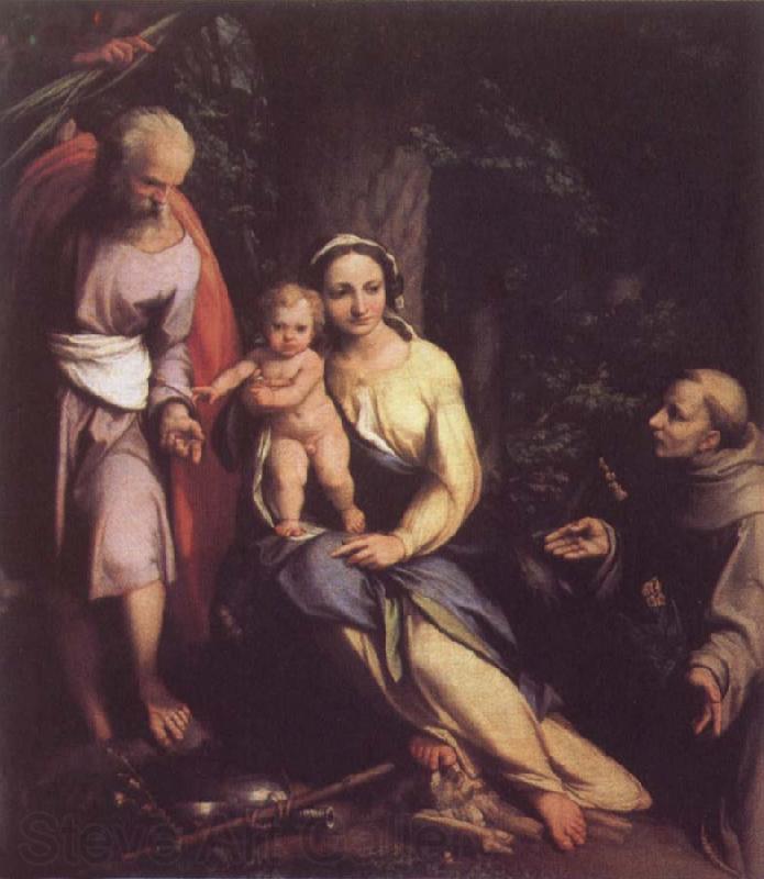 Correggio Rest on the Flight to Egypt with Saint Francis Norge oil painting art