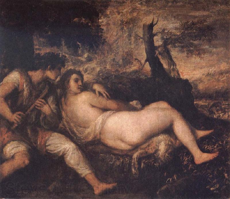Titian Nymph and Shepherd France oil painting art