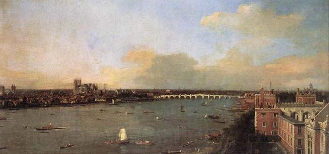 Canaletto London, Seen from an Arch of Westminster Bridge Norge oil painting art