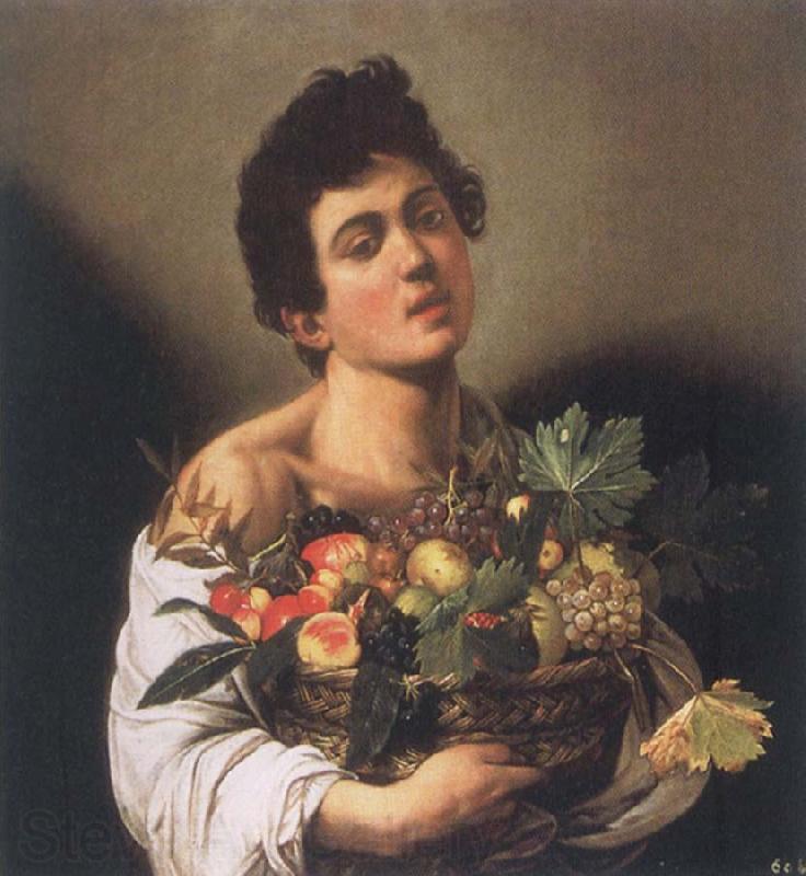 Caravaggio Boy with a Basket of Fruit France oil painting art