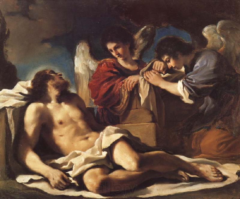 GUERCINO The Dead Christ Mourned by two Angels Germany oil painting art