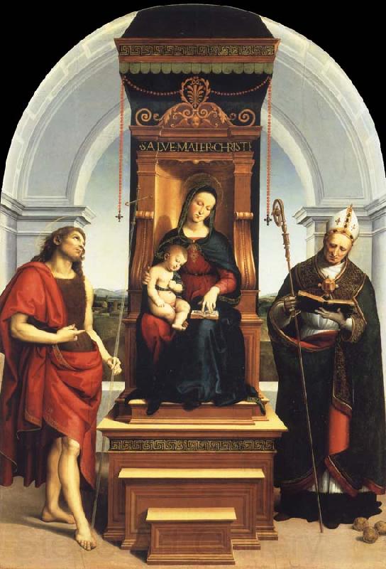 Raphael The Madonna and Child Enthroned with Saint John the Baptist and Saint Nicholas of Bari Germany oil painting art