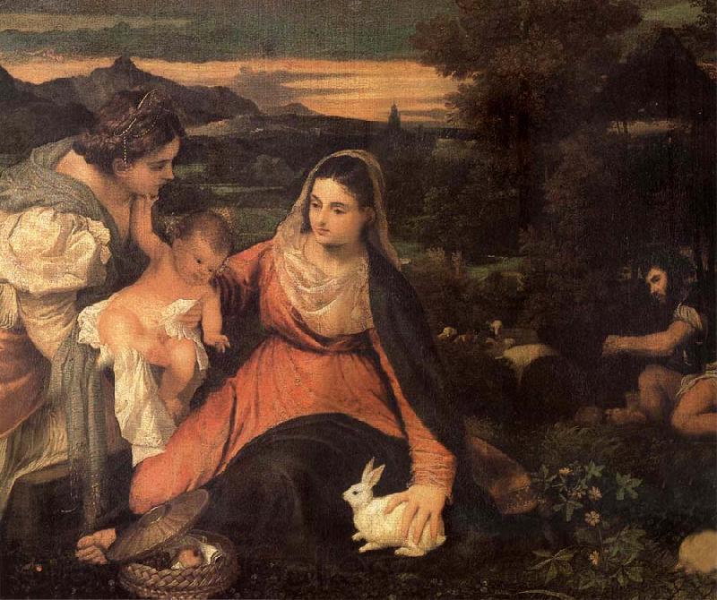 Titian The Virgin with the rabbit France oil painting art