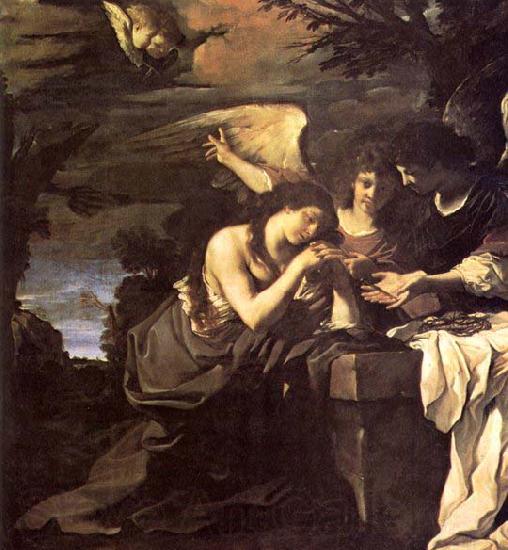 GUERCINO Magdalen and Two Angels Norge oil painting art