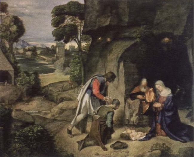 Giorgione adoration of the shepherds France oil painting art