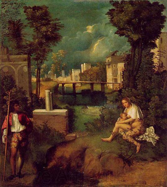 Giorgione The Tempest Norge oil painting art