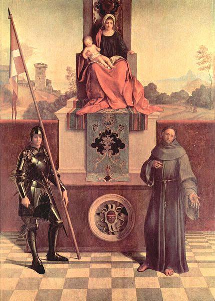 Giorgione The Castelfranco Madonna, before recent cleaning Germany oil painting art
