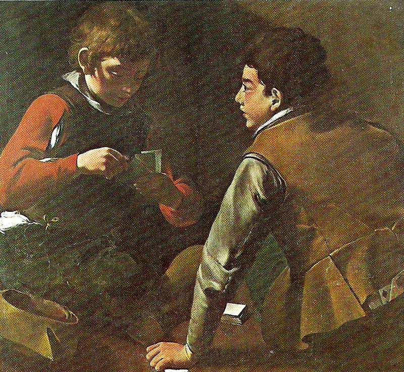 Caravaggio card-players, c Germany oil painting art