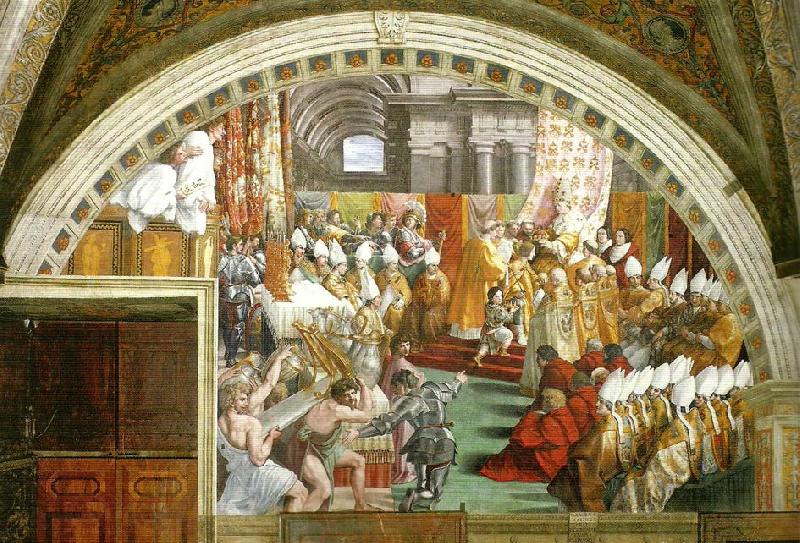 Raphael coronation of charlemagne Norge oil painting art