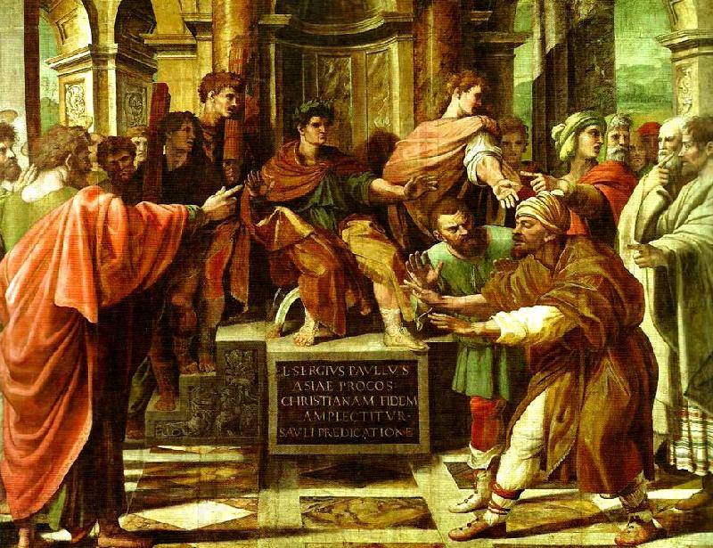 Raphael the convetsion of the proconsul sergius paulus Norge oil painting art