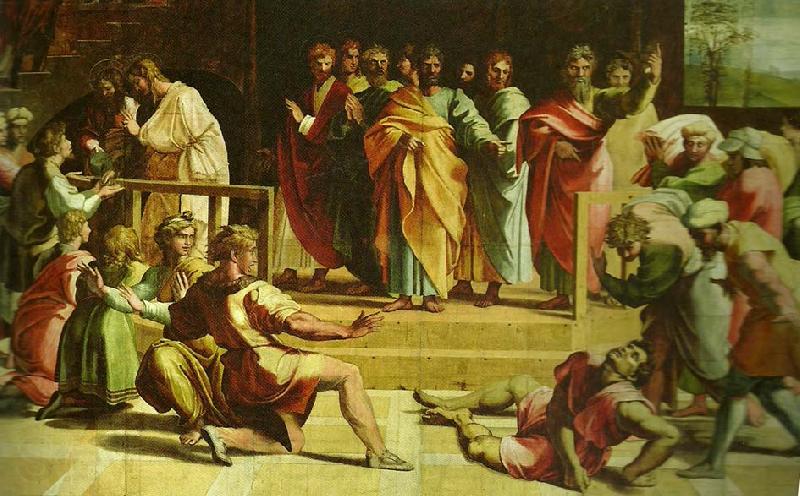 Raphael the death of ananias Spain oil painting art