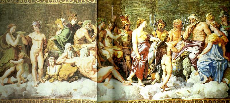 Raphael council of the gods Spain oil painting art