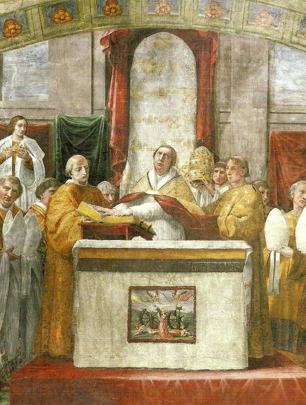 Raphael oath of pope leo 111fresco detail Norge oil painting art