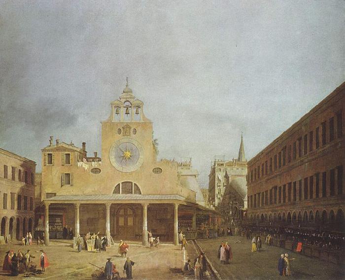Canaletto Platz vor San Giacomo di Rialto in Venedig. Norge oil painting art