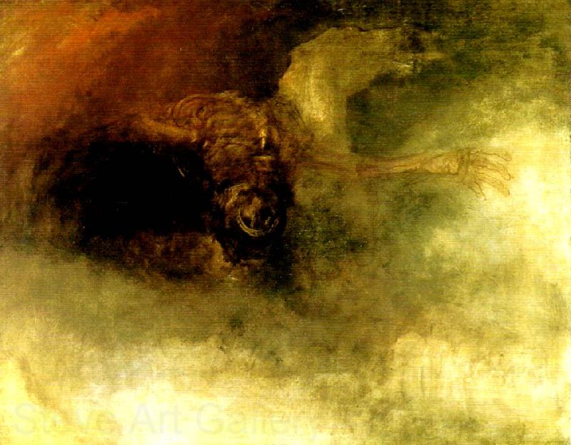 J.M.W.Turner a skeleton falling off a horse in mid-air Spain oil painting art