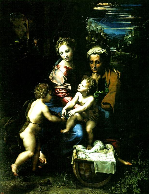 Raphael holy family with st john the baptist Spain oil painting art