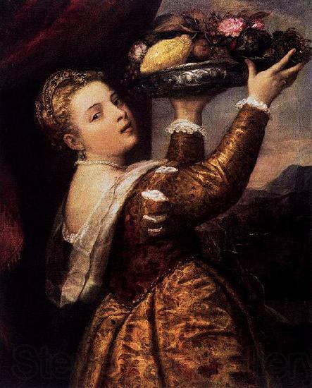 Titian Girl with a Platter of Fruit Germany oil painting art
