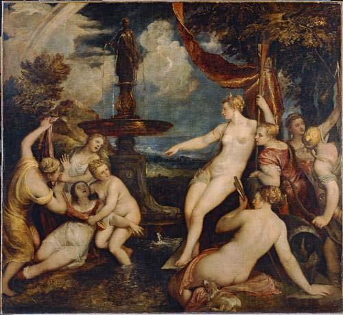 Titian Diana and Callisto by Titian; Kunsthistorisches Museum, Vienna Spain oil painting art