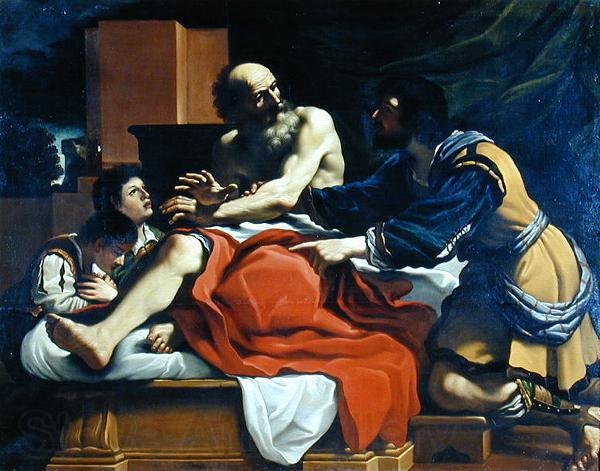 GUERCINO Jacob, Ephraim, and Manasseh, painting by Guercino Norge oil painting art