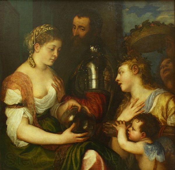 Titian Conjugal allegory  Louvre Germany oil painting art